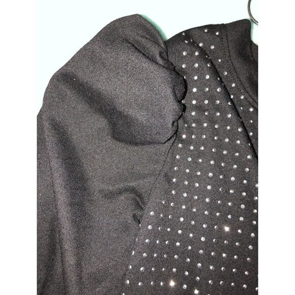 Madison 3/4  puffy sleeve studded sweatshirt style top size medium - Picture 11 of 12
